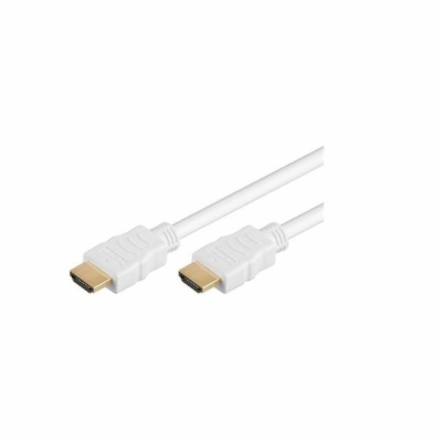 HDMI High Speed + Ethernet kabel bílý, zlacené konektory,...