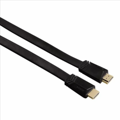 Hama HDMI kabel vidlice-vidlice, plochý, pozlacený, 3*, 1,5m