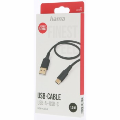 Hama kabel USB-C 2.0 typ A-C 1,5 m Flexible, silikonový, ...