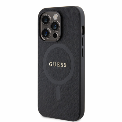 Guess PU Saffiano MagSafe Zadní Kryt pro iPhone 15 Pro Black