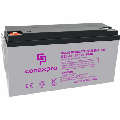 Conexpro baterie gelová, 12V, 150Ah, životnost 10-12 let,...