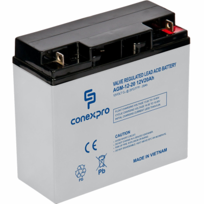 Conexpro baterie AGM 12V, 20Ah, životnost 5 let, T3