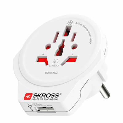 SKROSS cestovní adaptér Europe USB pro cizince v ČR, USB-...