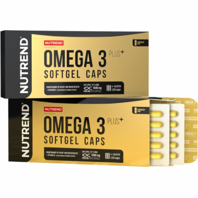 Nutrend OMEGA 3 Plus SOFTGEL CAPS, 120 kapslí