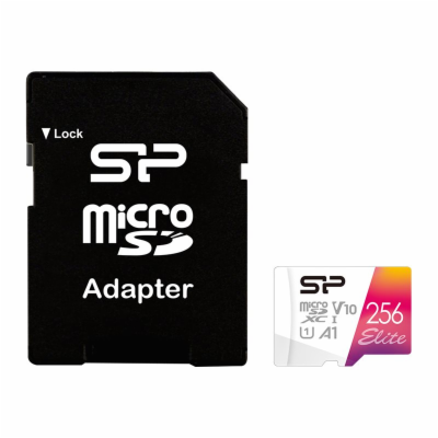 SILICON POWER memory card Elite Micro SDXC 256GB UHS-I A1...