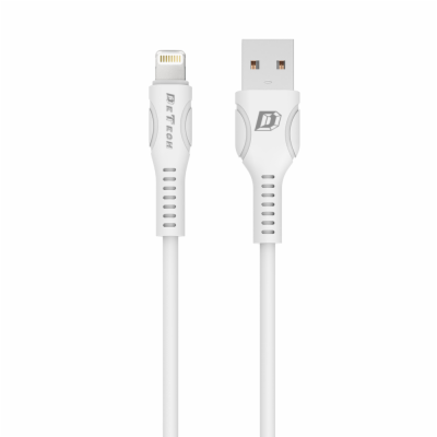 Datový kabel DeTech DE-C27i, lightning, bílý (iPhone 5/6/...