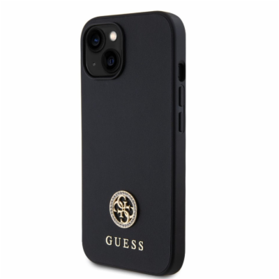 Guess PU 4G Strass Metal Logo Zadní Kryt pro iPhone 15 Če...