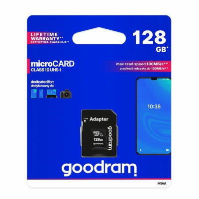 GOODRAM MICROSDXC KARTA 128GB M1AA + Adapter Micro SDXC 1...