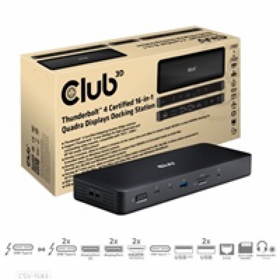 Club3D Dokovací stanice 16v1 Quadra (4) ThunderBolt 4, 2x...