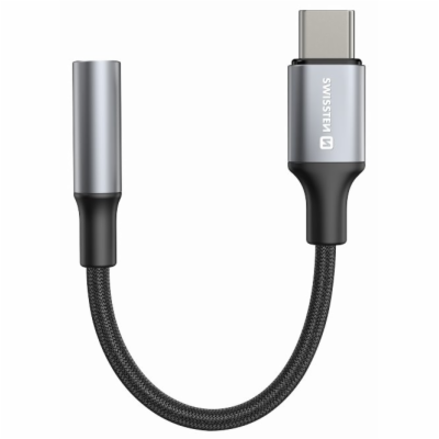 Swissten audio adaptértextile usb-c (samec) / 3,5mm aux 0...