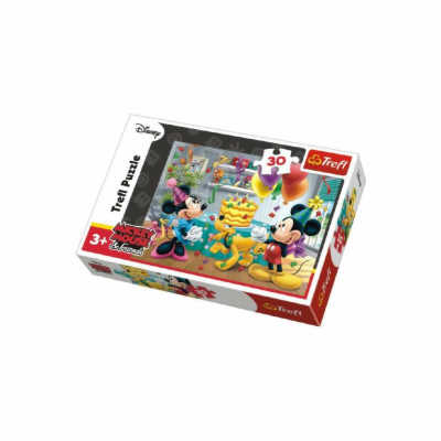 Puzzle TREFL Mickey a Minnie slaví narozeniny 30 dílků