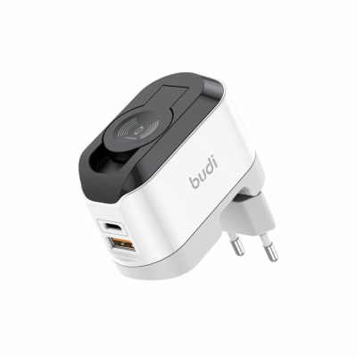 Adaptér USB BUDI 050619 s bezdrátovým nabíjením