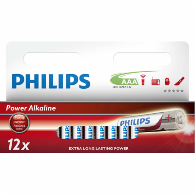 Philips baterie AAA Power Alkaline - 12ks 