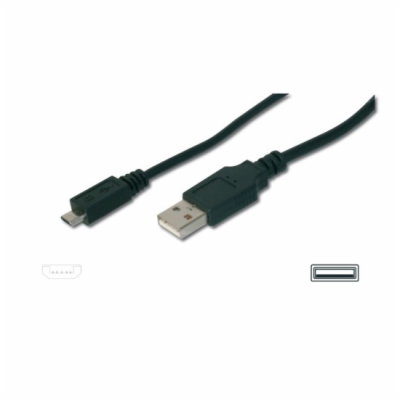 PREMIUMCORD Kabel USB 2.0 A-Micro B propojovací 0,2m (černý)