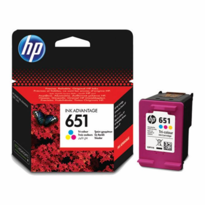 HP inkoustová kazeta 651 Tri-color C2P11AE originál