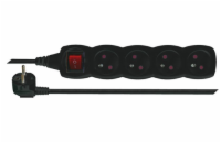 EMOS Prodlužovací kabel s vypínačem 4 zásuvky 3m, černý