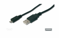 Digitus USB 2.0 kabel USB A samec na USB micro B samec, 2x stíněný, Měď, 1m