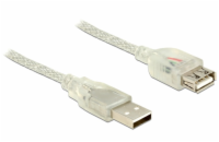 Delock Prodlužovací kabel USB 2.0 Typ-A samec > USB 2.0 Typ-A samice 1 m transparentní