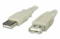 PremiumCord USB 2.0 kabel prodlužovací, A-A, 3m, šedá