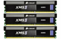Corsair XMS3 12GB (Kit 3x4GB) 2000MHz DDR3, CL9 (9-10-9-27) 1.65V, chladič, XMP