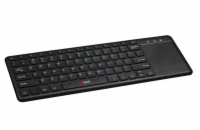 C-Tech WLTK-01 klávesnice, bezdrátová s touchpadem, černá, USB