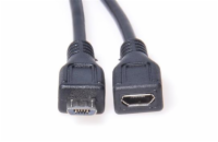 PremiumCord Kabel prodlužovací micro USB 2.0 male-female, černý 3m