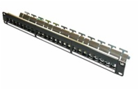 19" modulární stíněný patch panel XtendLan 24port, černý