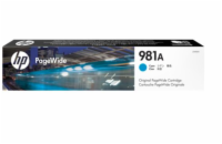 HP 981A Cyan Original PageWide Cartridge (6,000 pages)