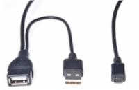PREMIUMCORD USB redukce kabel USB A/female+USB A/male - Micro USB/male OTG