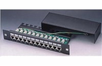 XtendLan PP0-12C6S-LSA-HG XtendLan Patch panel 10", 1U / 12 portů, CAT6, stíněný, LSA, vodorovné umístění konektorů, zemnič, černá barva