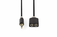 Nedis CABW22100AT02 - Stereofonní Audio Kabel | 3,5mm Zástrčka - 2× 3,5mm Zásuvka | 0,2 m | Antracit