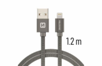 Swissten Datový Kabel Textile Usb / Lightning 1,2 M Šedý