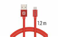 Swissten Datový Kabel Textile Usb / Usb-C 1,2 M Červený