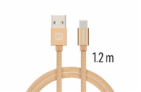 Swissten Datový Kabel Textile Usb / Usb-C 1,2 M Zlatý