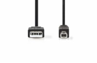 Nedis CCGB60100BK30 - USB 2.0 kabel | A Zástrčka - B Zástrčka | 3 m | Černá barva