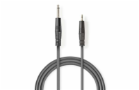 NEDIS stereo audio kabel/ 6,35 mm zástrčka - 3,5 mm zástrčka/ šedý/ 3m