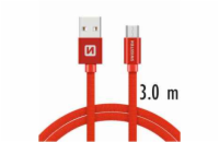 Swissten Datový Kabel Textile Usb / Micro Usb 3,0 M Červený