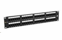 Solarix 19" Patch panel 48 x RJ45 CAT5E UTP 150 MHz černý 2U,  SX48-5E-UTP-BK