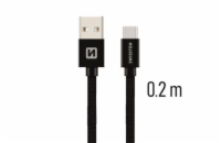 Swissten Datový Kabel Textile Usb / Usb-C 0,2 M Černý