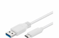 PremiumCord USB-C/male - USB 3.0 A/Male, bílý, 2m