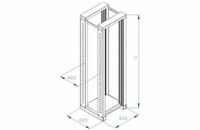 Otevřený 19" stojan RSX 42U dvoudílný 600hl.