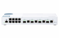 QNAP řízený switch QSW-M408-4C (12 portů: 8x Gigabit port + 4x 10G SFP+ / 10GbE kombo porty)