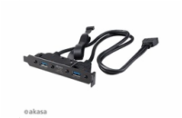 AKASA - USB 3.1 gen 2 typ C a 2xTyp A 3.0 záslepka - AK-CBUB52-50BK AKASA adaptér MB interní, USB 3.1 Gen2 internal adapter cable & dual Gen1 Type-A Ports, 50 cm