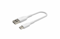 Belkin USB-C kabel, 15cm, bílý - odolný