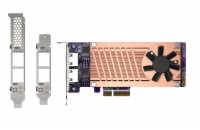 QNAP QM2 series, 2 x PCIe 2280 M.2 SSD slots, PCIe Gen3 x 4 , 2 x  Intel I225LM 2.5GbE NBASE-T port