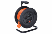 Solight PB22O prodlužovací přívod na bubnu, 4 zásuvky, 15m, oranžový kabel, 3x 1,0mm2 - PB22O