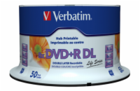 Verbatim DVD+R DL 8,5GB 8x, 50ks (97693) VERBATIM DVD+R DL AZO 8,5GB/ 8x/ printable/ inverse stack/ 50pack/ spindle