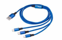 Akyga AK-USB-27 USB 2.0, niklovaný, 1,2m, modrý Akyga kabel USB 3.0 A/USB Micro B/USB type C Lightning 1.2m/černá