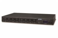 Planet IPM-8220, IP ovládání 8x zásuvek 230V/10A, LED+displej, wattmetry, možnost senzoru, rackmount 19/1U