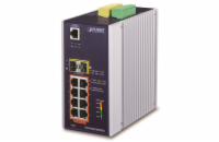 Planet IGS-6325-8UP2S průmyslový L3 switch, 8x1Gb, 2x2.5Gb SFP, PoE 802.3bt 360W, 48-54VDC, -40~75°C, fanless